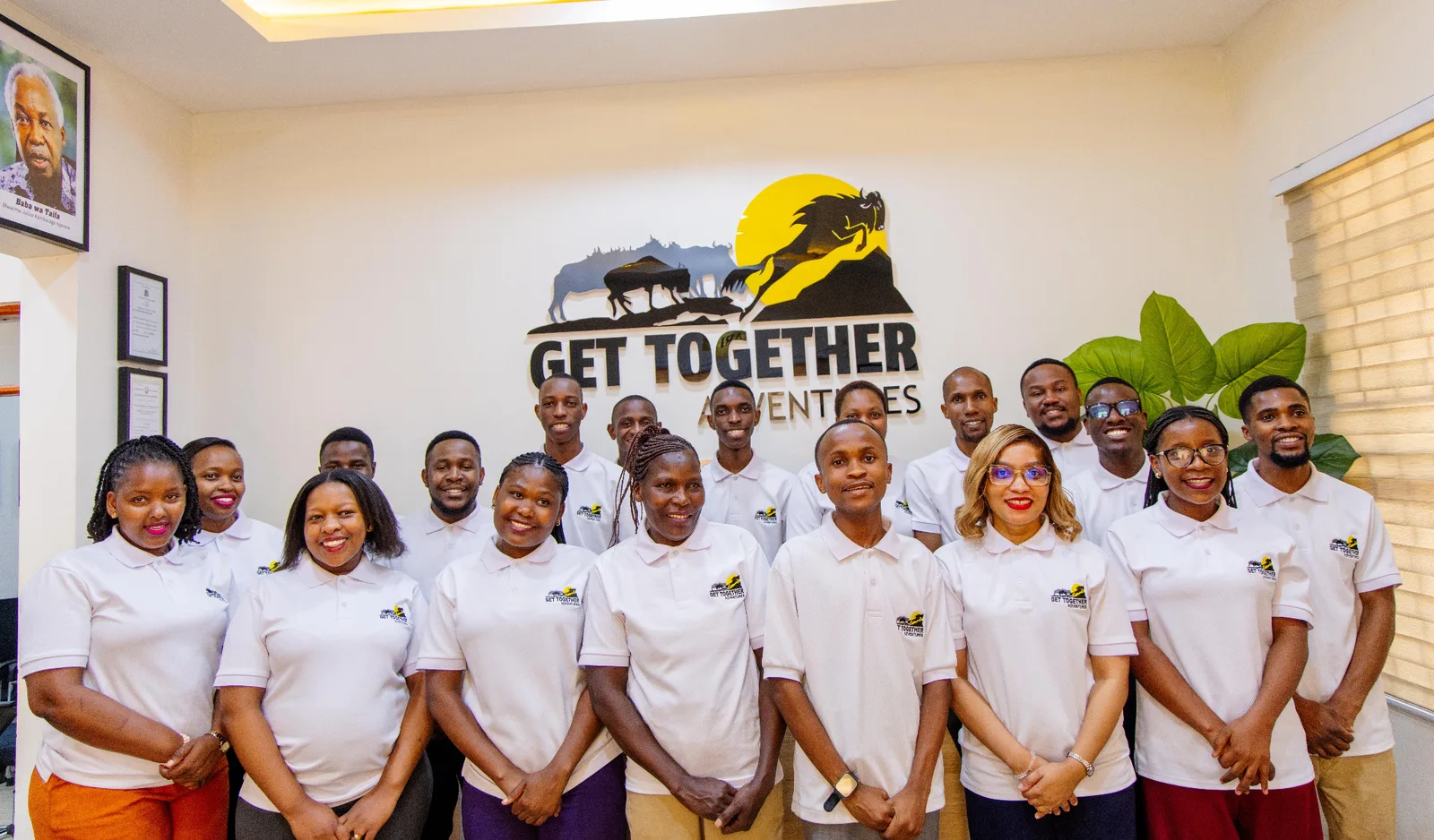 Get Together Adventures guide with guests on safari in Tanzania